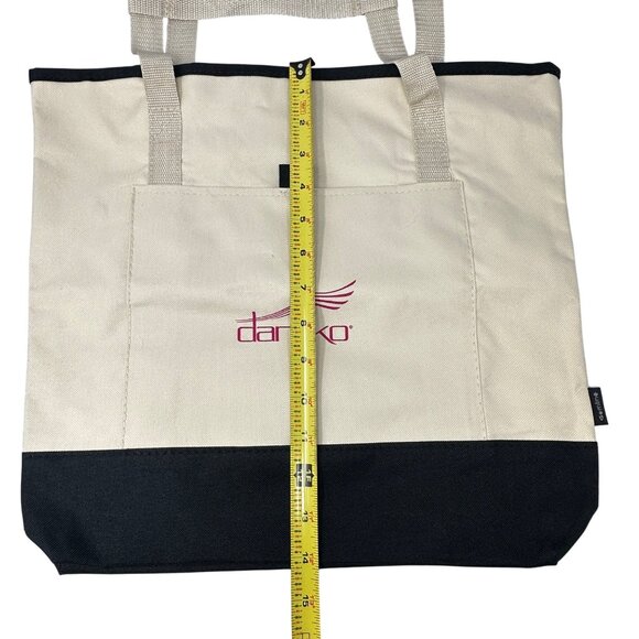 Dansko Gemline Convertible Tote Bag Backpack Beige Black Canvas Outer Pocket - Picture 11 of 12